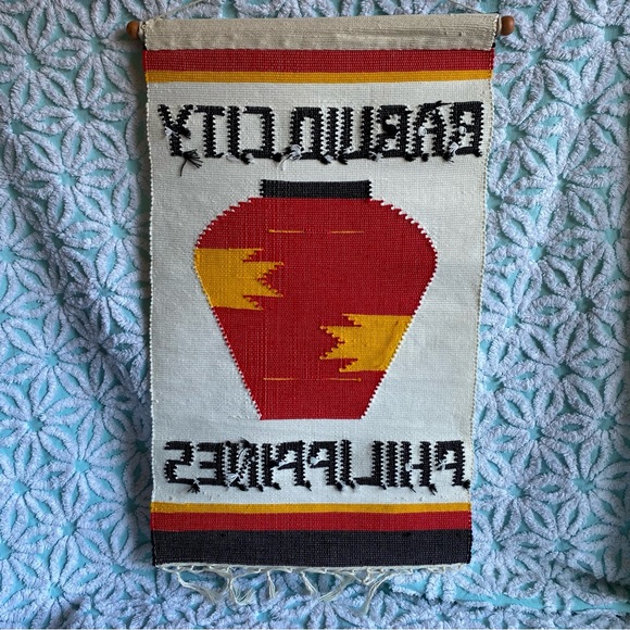 Vintage Philippines Baguio City Woven wall hanging handmade - Picture 4 of 4